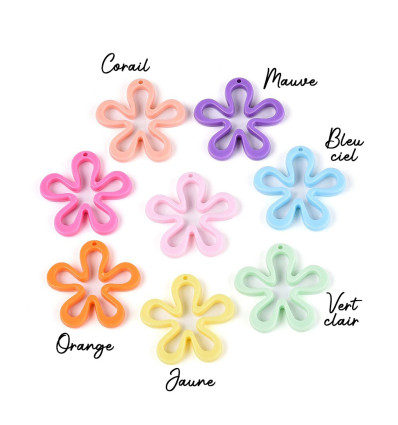 pendentif fleur en acrylique