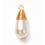 21.5x8mm - perles goutte en verre imitation culture sur tige