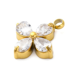 Pendentif trèfle + zirconium