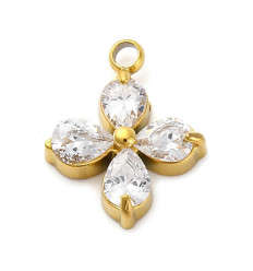 Pendentif trèfle + zirconium