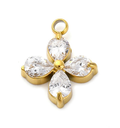 Pendentif trèfle + zirconium