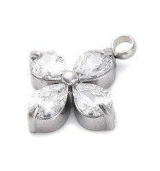 Pendentif trèfle + zirconium blanc