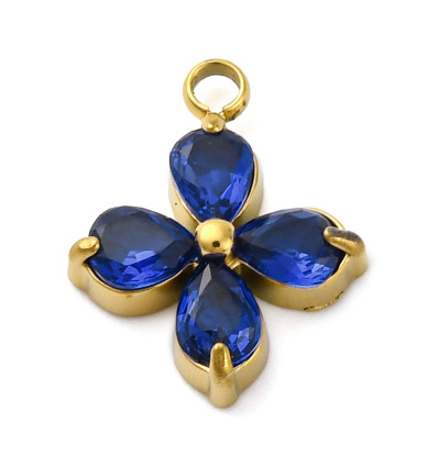 Pendentif trèfle + zirconium mauve