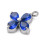 Pendentif trèfle + zirconium mauve