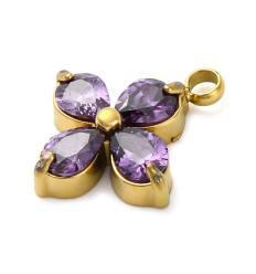 Pendentif trèfle + zirconium blanc