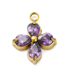 Pendentif trèfle + zirconium blanc