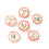 Perle ronde en porcelaine - petites fleurs