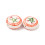 Perle ronde en porcelaine - petites fleurs