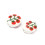 Perle ovale en porcelaine - fleurs