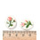 Perle ovale en porcelaine - fleurs