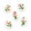 Perle ovale en porcelaine - fleurs