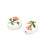 Perle ovale en porcelaine - fleurs