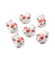 Perle chat en porcelaine