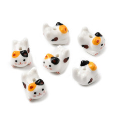 Perle chat en porcelaine