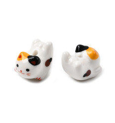 Perle chat en porcelaine