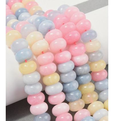 10x6mm - donuts jade teinté - Chapelet pierre