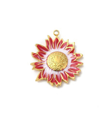 Pendentif oeil articulé + zircon vert