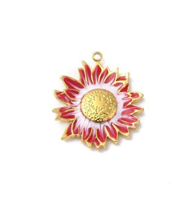 Pendentif oeil articulé + zircon vert