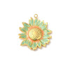 Pendentif oeil articulé + zircon vert