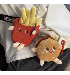 Pendentif peluche cornet de frite