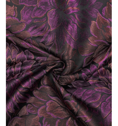 Jacquard fleurs dalia violet