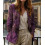 Jacquard fleurs dalia violet