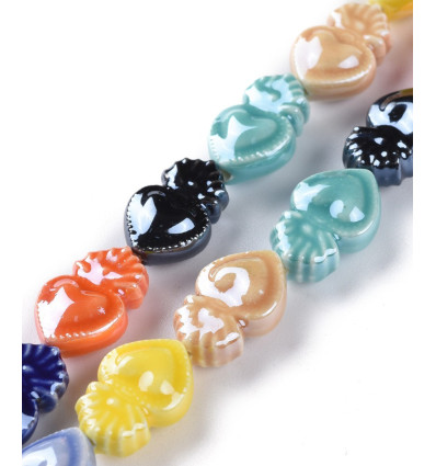 16x10mm - Chapelet perle porcelaine ex-voto