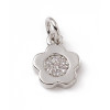 Pendentif oeil articulé + zircon vert