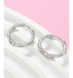 15mm - créole torsadée acier inoxydable (2pcs)
