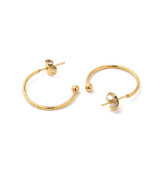 20mm - créole ouverte fine acier inoxydable (2pcs)