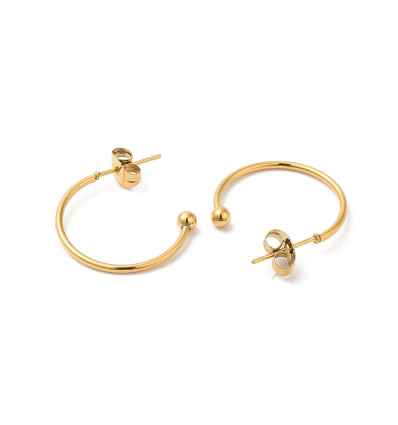 20mm - créole ouverte fine acier inoxydable (2pcs)