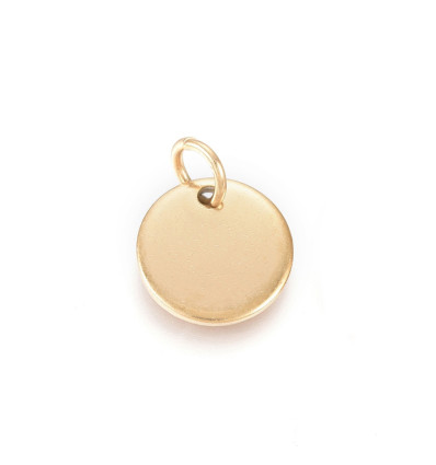 Ø10mm - Pendentif médaille avec anneau (1pc)