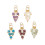 Pendentif 5 perles d'agates teintées sur anneau