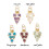 Pendentif 5 perles d'agates teintées sur anneau