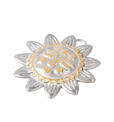 Pendentif oeil articulé + zircon vert