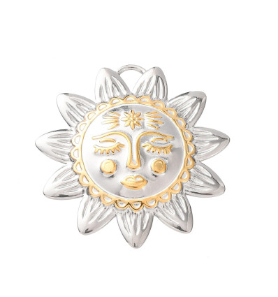 Pendentif grand soleil avec visage