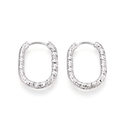 21x16mm - Créole ovale martelée (2pcs)