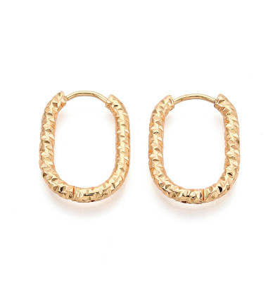 21x16mm - Créole ovale martelée (2pcs)