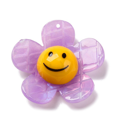 pendentif grosse fleur en résine