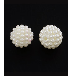 Lot de perles petits fleurs margueritte en acrylique (20pcs)