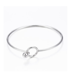 Bague réglable avec anneau plaquée argent 10 microns