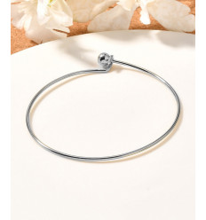 Bague réglable avec anneau plaquée argent 10 microns