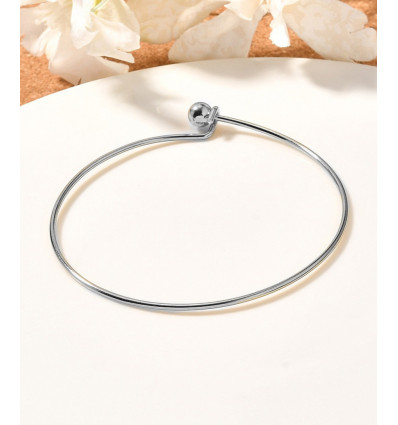 Bague réglable avec anneau plaquée argent 10 microns