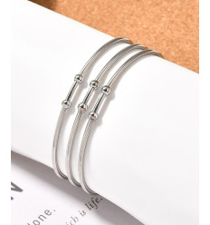 Bague réglable avec anneau plaquée argent 10 microns