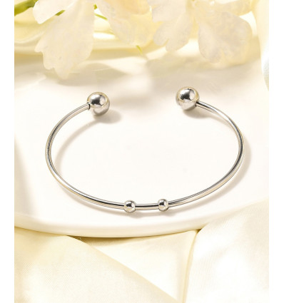 Bracelet jonc extra fin deux boules