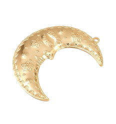 Pendentif grande lune avec visage