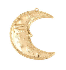 Pendentif grande lune avec visage