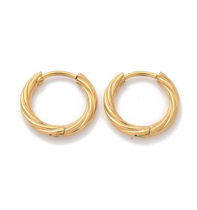 15mm - créole torsadée acier inoxydable (2pcs)