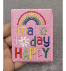 Ecusson patch rectangle "Make today happy"