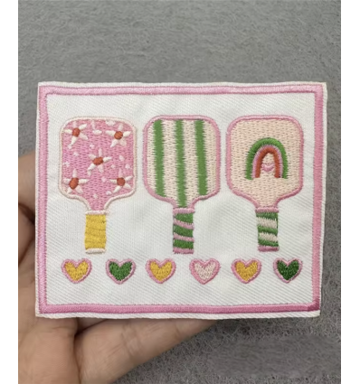Ecusson patch rectangle "3 raquettes"